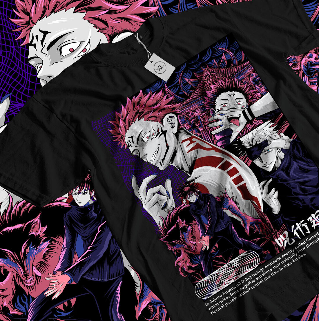 Jjk Anime Merchandise - Ryomen Sukuna T-Shirt Jujustu Kasen JJK
