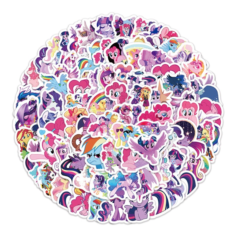 100pcs Stiker Kartun My Little - Merchandise Anime ulasan dan harga