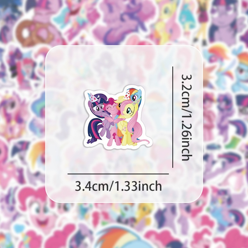 100pcs Stiker Kartun My Little - Merchandise Anime ulasan dan harga