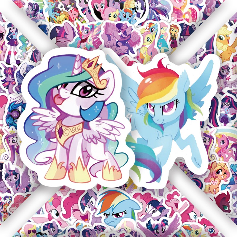 100pcs Stiker Kartun My Little - Merchandise Anime ulasan dan harga